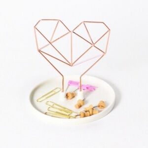 Ceramic and Metal Jewelry Holder and Catch All Dish